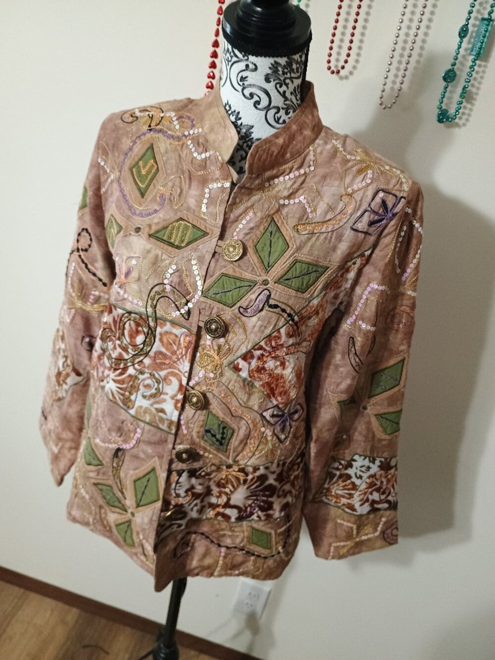 Indigo Moon Embellished Mix Design Shirt Jacket XSmall